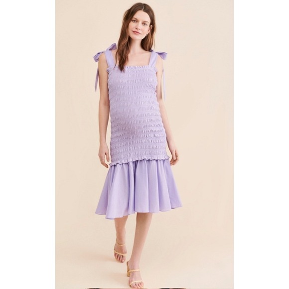 Especia Maternity Celeste Dress on Nuuly Lavender Bodycon Size Small Retail $329 - Picture 1 of 10